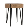 thumbnail image 6 of Creative Co-Op Astoria Wood End Table with Metal Hairpin Legs, Natural and Black, 6 of 6