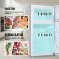 thumbnail image 3 of WANAI Small Dual Door Refrigerator 3.5 Cu.ft White Fridge with Freezer for Dorm Kitchen New, 3 of 7
