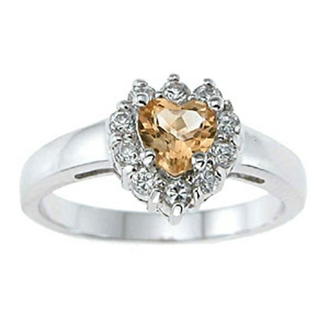 Iceposh 925 Sterling Silver Genuine Citrine Engagement Rings For