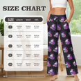 thumbnail image 7 of Psesaysky Women's Wide Leg Pants Skull Purple Rose Print Trendy Fall Clothes Elastic High Waisted Casual Lounge Palazzo Pant Trousers with Pockets, Size S, 7 of 7
