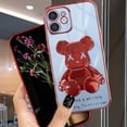 thumbnail image 2 of FIEWESEY Compatible iPhone 12 Phone Case, Cool Bear Shockproof Fashion Full Protection Soft TPU Scratch Slim Case for iPhone 12 6.1 inch (Red), 2 of 6