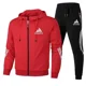 thumbnail image 3 of Primavera otoño simplicidad moda chaqueta de traje para hombres ropa deportiva Casual pantalones con capucha para hombres 2 piezas sudadera con cremallera deportes para correr, 3 of 5