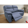thumbnail image 1 of Levoluxe Regent 62" Jaxxon Blue Power Reclining 2 Seater Loveseat with Power Headrests, 1 of 14