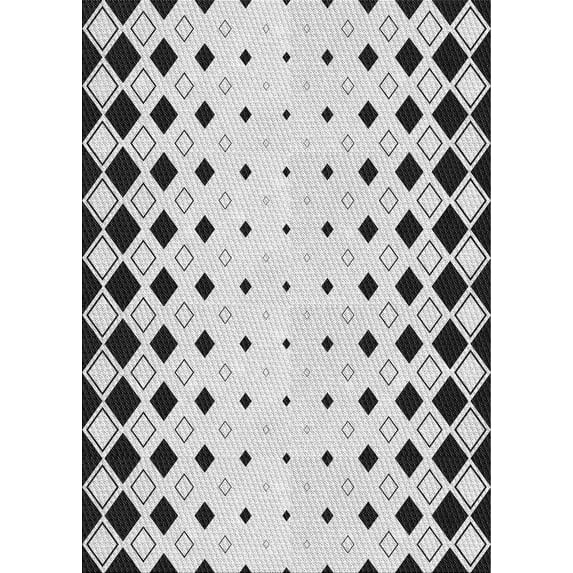Ahgly Company Indoor Rectangle Patterned Carbon Gray Novelty Area Rugs, 8' x 10'