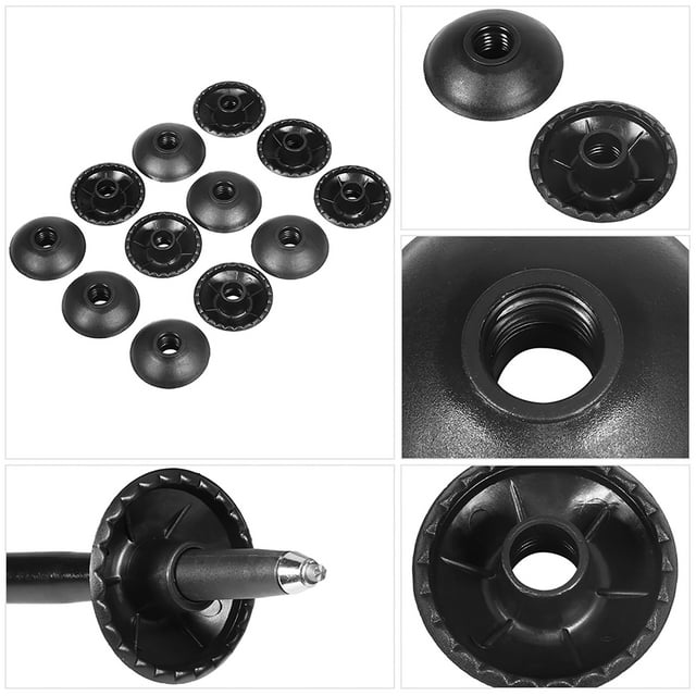 12 Pcs Bâton de Randonnée Noir, Taille Portable et Installation Facile, Panier de Boue de Ski Rond Accessoire de Remplacement pour Bâton de Randonnée
