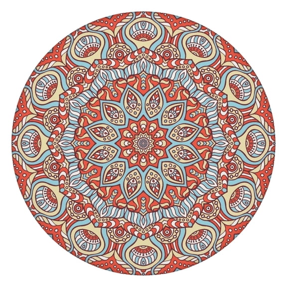 44in Round Tablecloth with Elastic Edge, Waterproof Fitted Table Cover for 36-44" Tables, Floral Theme Polyester Reusable Table Cloths Wipe Clean for Picnic, Dining, Outdoor Use and Party Decor