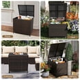 thumbnail image 6 of Huisuilinss Resin Deck Box,Outdoor Storage Box,Outside Storage Box With Lid,Waterproof Weather-resistant 80Gal Wicker Patio Furniture For Cushion Pillows Indoor Pool Balcony Yard Garden, 6 of 7