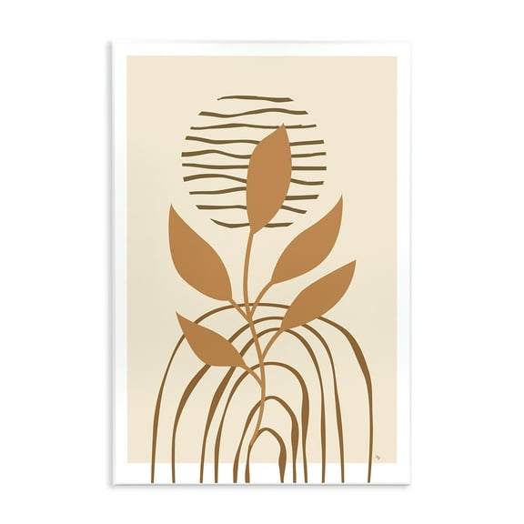 Stupell Industries Minimal Leaf Sprig Botanical & Floral Painting Unframed Art Print Wall Art, 10 x 15