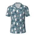 thumbnail image 2 of Daiia Forest Rabbit Pattern Men’s Polo Shirts,Solid Deck Shirt,Classic Fit, Breathable Cotton Polo for Casual and Sport Wear-, 2 of 7
