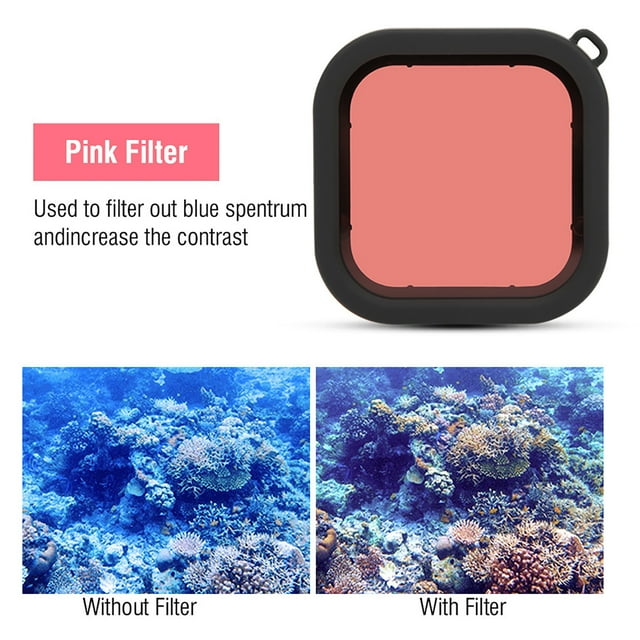 Action Camera Filter Lightweight Portable ABS Diving Lens Filter With Rope For 8 Action Camera Waterproof Shell