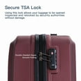 thumbnail image 5 of Suitcase Hardshell Luggage Set: ABS Lightweight Carry-On with 360° Spinner Wheels, TSA Lock and Two Hooks Design for Travel(Red, 3-Piece Set (20/24/28)), 5 of 8