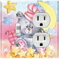 thumbnail image 1 of Metal Light Switch Wall Plate Outlet Cover (Sea Snail Starfish Pastel Glitter Reef Bubbles - Single Toggle Single Duplex), 1 of 2