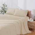 thumbnail image 2 of REJODA-Soft Microfiber Solid Sheets - Luxurious Microfiber Bed Sheets - Includes Flat Sheet, Fitted Sheet with Deep Pockets, & Pillowcases Egg Shell Queen, 2 of 4