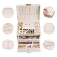 thumbnail image 5 of REGALWOVEN 3 Layer Accessory Box, PU Leather Accessory Organizer Case Storage Display Holder with Drawer White, 5 of 7