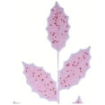 thumbnail image 3 of 30" Glitter Sprinkles Holly Leaf Spray: Pink, 3 of 4