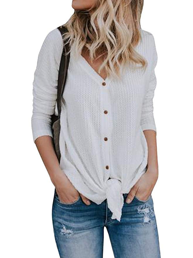 V Neck Long Sleeve Cardigan Sweaters 