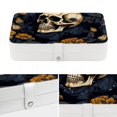 thumbnail image 4 of Skull Head PU Leather Jewelry Boxes Necklace Holder Display Case with Removable Compartment Portable, 4 of 6