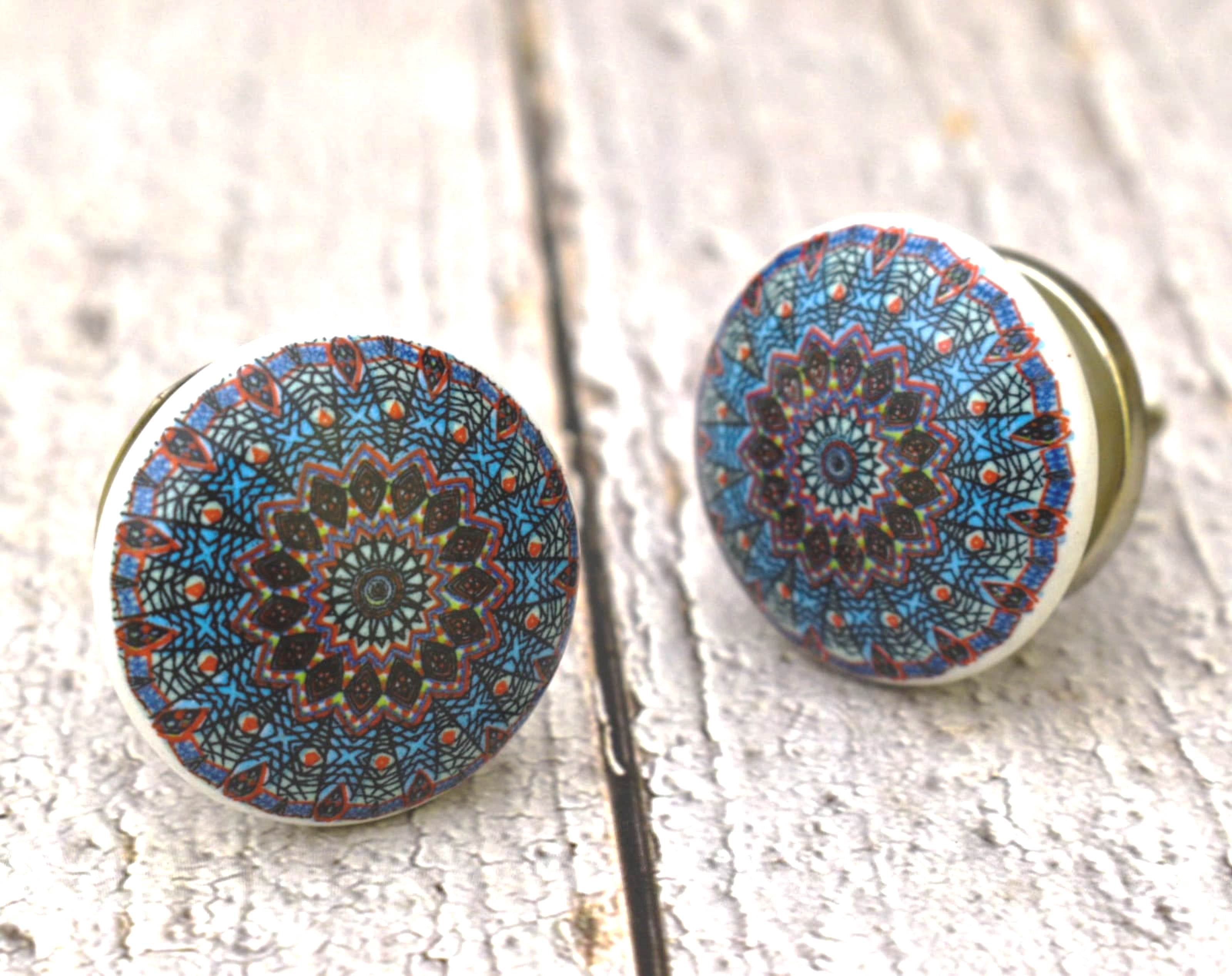 India House Ceramic Multicolor Knobs Kitchen Cabinet Drawer Knobs Hardware Knobs Handmade Knobs Cabinet Knobs Ceramic Door Knobs. Set of 20