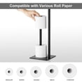 thumbnail image 4 of Freestanding Black Toilet Paper Holder Stand with Reserve Storage Holder, Set of 2, 4 of 7
