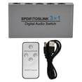thumbnail image 2 of SPDIF Optical Sound Switch, Plug And Play Low Distortion Digital Sound Switch 3 In 1 Out Over Voltage  Manual Switching  For Stereo Speaker For PC, 2 of 8