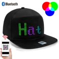 thumbnail image 3 of Sombrero con iluminación LED, gorra de béisbol con pantalla de algodón suave, tablero de visualización de matriz programable RGB, Bluetooth, bricolaje, fiesta, Festival, Dec, 3 of 4
