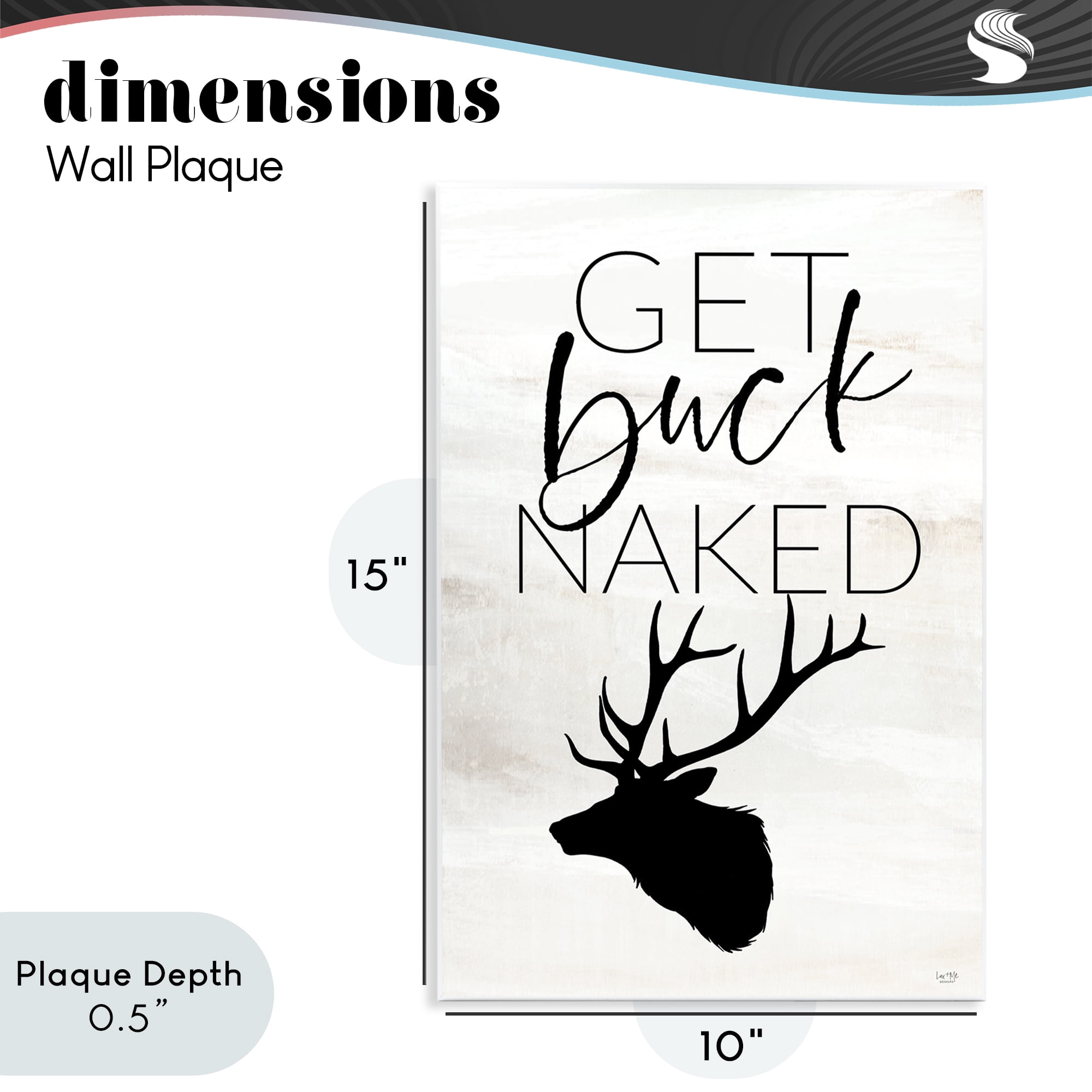 Stupell Industries Get Buck Naked Wall Plaque Art, design by Lux + Me Designs
