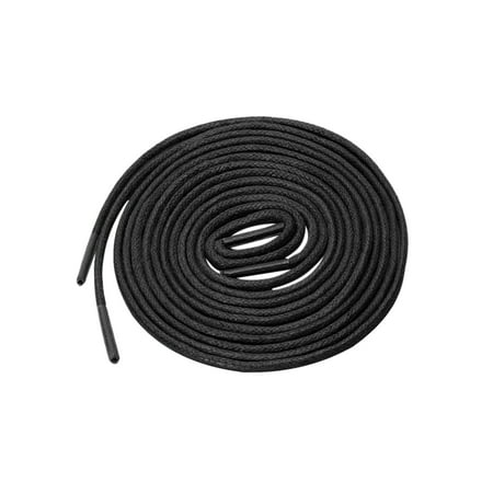 INSPIRE CHIC 2 Pairs Round Waxed Shoelaces Durable Cotton Boot Laces for Dress Shoes & Sneakers Black 90cm / 35.43