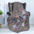 thumbnail image 4 of Grunge Soft Flannel Fleece Throw Blanket, Chemistry Laboratory Display Formula Science Graphic Design Print, Cozy Plush for Indoor and Outdoor Use, 70" x 90", Dimgray Orange White, by Ambesonne, 4 of 5