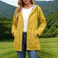 thumbnail image 2 of Womens Windbreaker Jacket Waterproof Hooded Plus Size Long Sleeve Solid Color Zip Up Casual Rain Jacket Outdoor Sport Raincoat with Pockets, 2 of 8