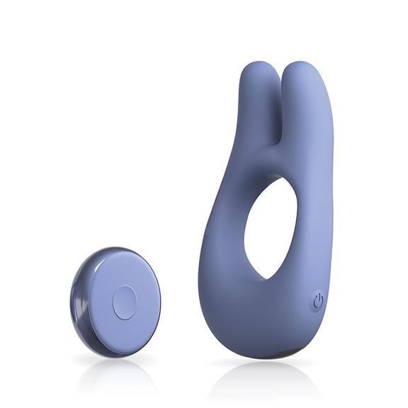 JimmyJane Deimos Rechargeable Silicone Dual Vibrating Penis Ring with Remote Control, Blue