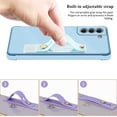 thumbnail image 6 of Designed for Samsung Galaxy S21 FE 6.4" Luxury Case for Women Girls,Soft Silicone Plating Bumper Wristband Holder Case Slim Anti-Scratch Shockproof Love Heart Cute Case(Sky Blue), 6 of 7