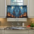 thumbnail image 5 of Wobogo Spooky Castle Kitchen Curtains 2 Piece Set Farmhouse Country Style Light Filtering Small Window Drapes Suitable for Bathroom Laundry Room and RV 27x36in, 5 of 9