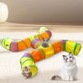 thumbnail image 5 of Junepar Cat Tunnel H-Way Cat Tunnels for Indoor Cats Collapsible Cat Play Tunnel Interactive Toy Maze Cat House for Cats Puppy Kitty Kitten Rabbit (Multicolor), 5 of 8
