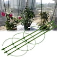 thumbnail image 4 of 4 Pack Plant Support Cage, Vine Trellis Support 17.7" Flowers Plants Cage Triple Plastic Pillar with 3 Adjustable Rings, Plant Stake Plant Support for Home Garden Balcony, 4 of 7
