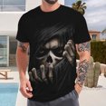 thumbnail image 5 of adaychics Men's Graphic T-Shirts Skeleton Printed Crewneck Casual T Shirts Regular Fit Top Clothes for Travel Dating Streetwear, 5 of 6