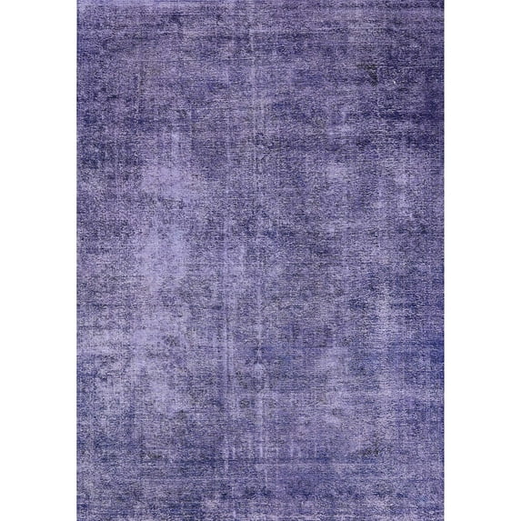 Ahgly Company Indoor Rectangle Mid-Century Modern Purple Purple Oriental Area Rugs, Swatch Sample