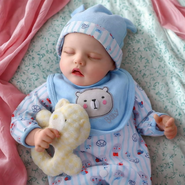 Muñeca Reborn JIZHI Lifelike de 43 cm, cuerpo completo de vinilo, para niños de 3 años o más