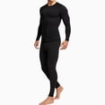 thumbnail image 3 of PatPat Thermal Underwear for Men Long Sleeve Warm Base Layer Top & Legging 2 Piece Set Loungewear with Soft Brushed Lining, Black, L, 3 of 13