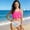 Rose Chaud, variante sur Zpanxa Maillot de Bain pour Filles 2 Pcs en Nylon Spandex Imprimé, Maillot de Bain Deux Pièces avec Ourlet à Volants pour Vacances d'Été à la Plage, Bleu Pâle, 7-8 Ans