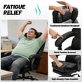 thumbnail image 3 of Qusaphy 600lbs Big and Tall PU Leather Executive Office Chair, Reclining Backrest up to 155°, Spring Cushion Seat, Lumbar Support & Adjustable Armrests for Home Office or Conference Room, 3 of 9