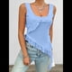 thumbnail image 5 of Top Corto Y2K para Mujer, para Salir, de Verano, Sin Mangas, Asimétrico, de , Ajustado, para Fiesta. Azul XL, 5 of 7