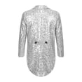 thumbnail image 2 of Alvivi Kids Boys Sparkle Sequin Tailcoat Tuxedo Blazer Party Wedding Dance Show Suit Jacket Silver 6, 2 of 5