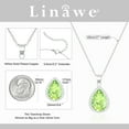 thumbnail image 2 of Linawe Silver Necklace for Women, Choker Necklace Chains Crystal Pendant Dainty Necklace, Green Diamond Moonstone Birthstone Rhinestone Cubic Zirconia Aesthetic Jewelry, 2 of 5