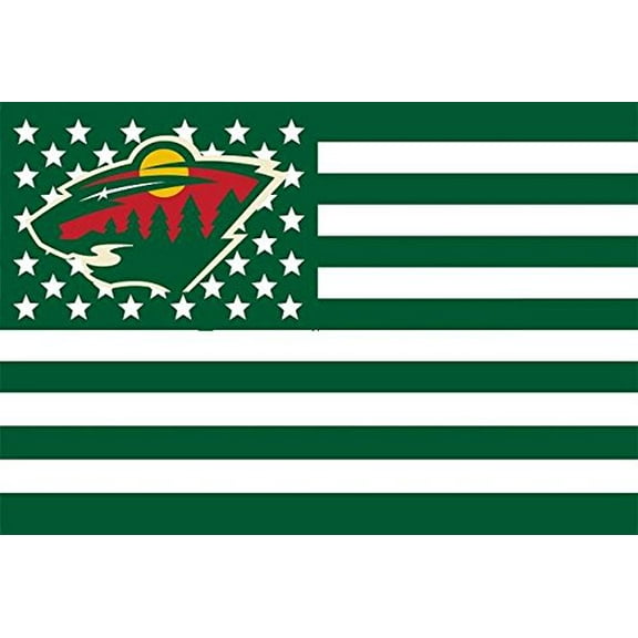 DEYOU Minnesota Wild Stars and Stripes Flag 3x5 Feet Banner Flag