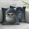 thumbnail image 3 of Orinice Owl Theme Decorative Throw Pillow Cover for Home Couch Living Room Bed Sofa - Square Pillow Case 1PC 12x12in, 3 of 5