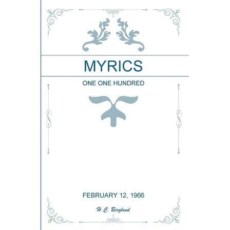 Myrics: One One Hundred, (Paperback)
