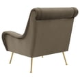 thumbnail image 4 of Rik 31 Inch Accent Armchair- Metal Legs- Velvet- Truffle Brown and Gold, 4 of 5