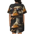 thumbnail image 6 of Fuzoiu Modern Funny Duck Print Women's Short-Sleeved Pajama Set,Lounge Sleepwear Set,Womens Pajama Sets 2 Piece,Button-Up Top and Shorts with Pockets-3X-Large, 6 of 7