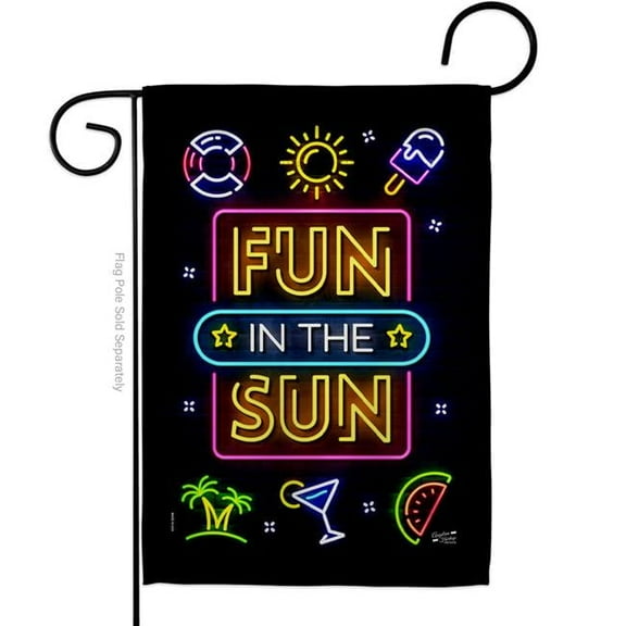 Angeleno Heritage G135536-BO Neon Fun in the Sun Summertime & 13 x 18.5 in. Double-Sided Decorative Vertical Garden Flags for House Decoration Banner Yard Gift