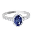 thumbnail image 2 of Aonejewelry 0.70 Ct. Ttw Diamond and Oval Shaped Sapphire Ring In 10K White Gold, 2 of 4